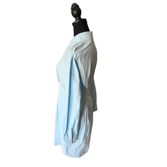 Fashion Nova NWT “Not Your Average Shirt Dress” Long sleeve Light blue button up - Picture 7 of 9